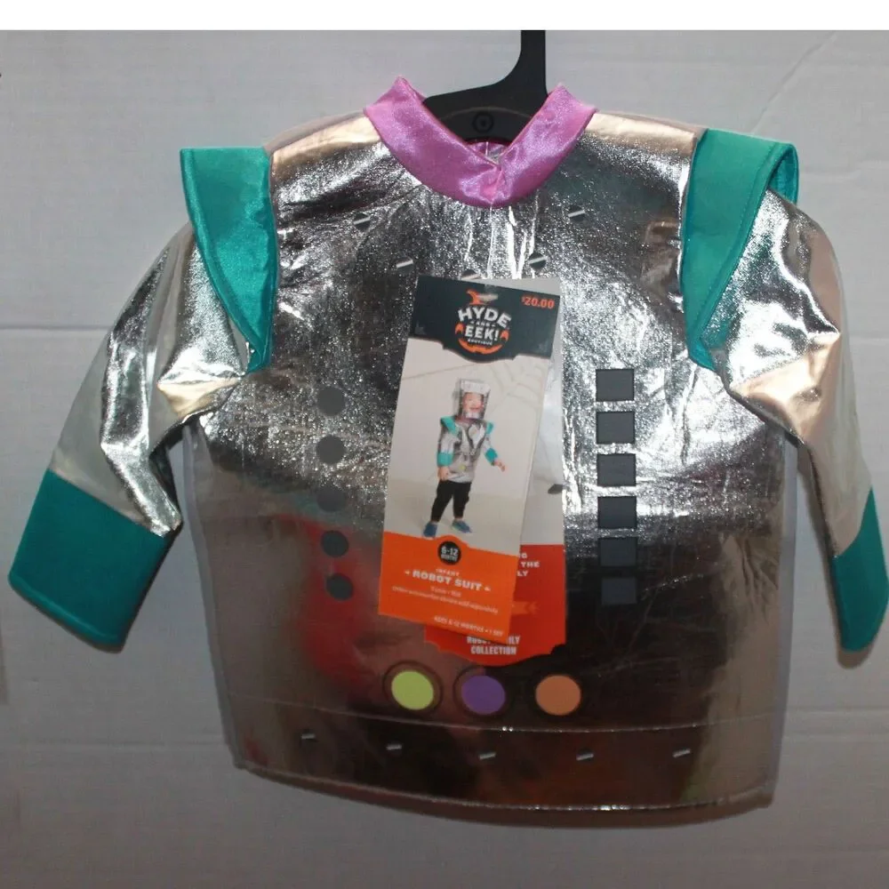 HYDE and EEK Metallic Silver Robot Suit Tunic & Hat Infant Size 6-12 Month